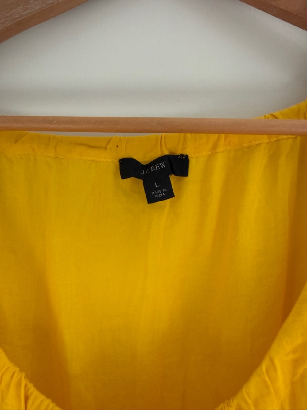 J. Crew Sunny Yellow Cotton Voile Tiered Button- Down Beach Dress size L - Picture 6 of 7